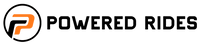 Logo of 'Powered Rides' with a stylized letter 'P' on a white background