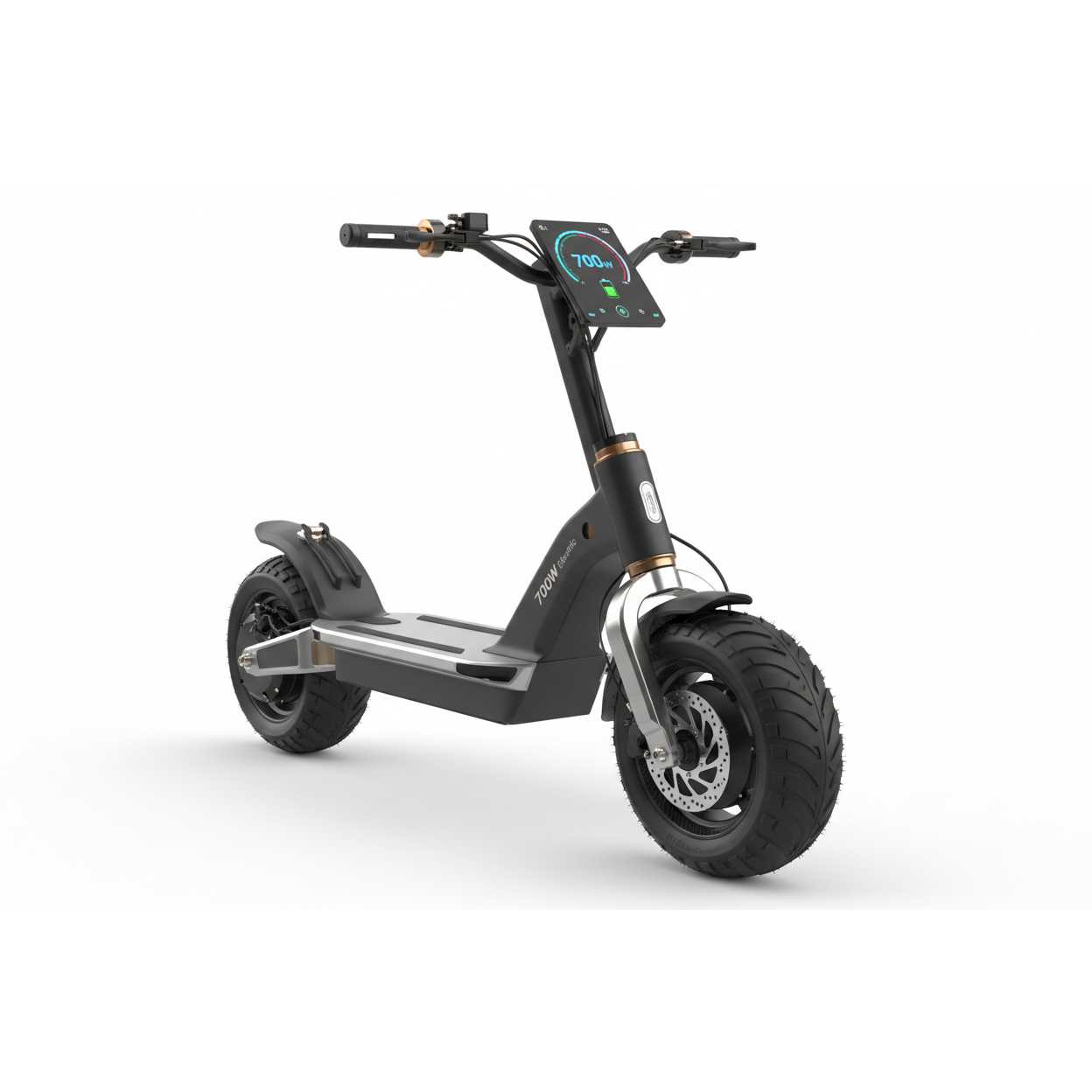 High-performance scooter with 700W motor and 55km range.