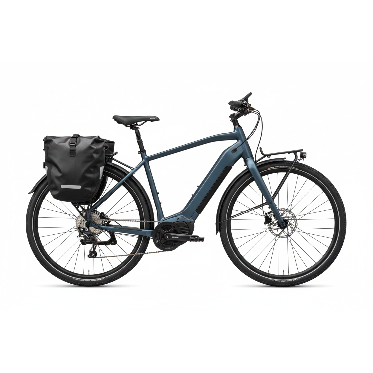 Long-distance touring bike with dual battery option.