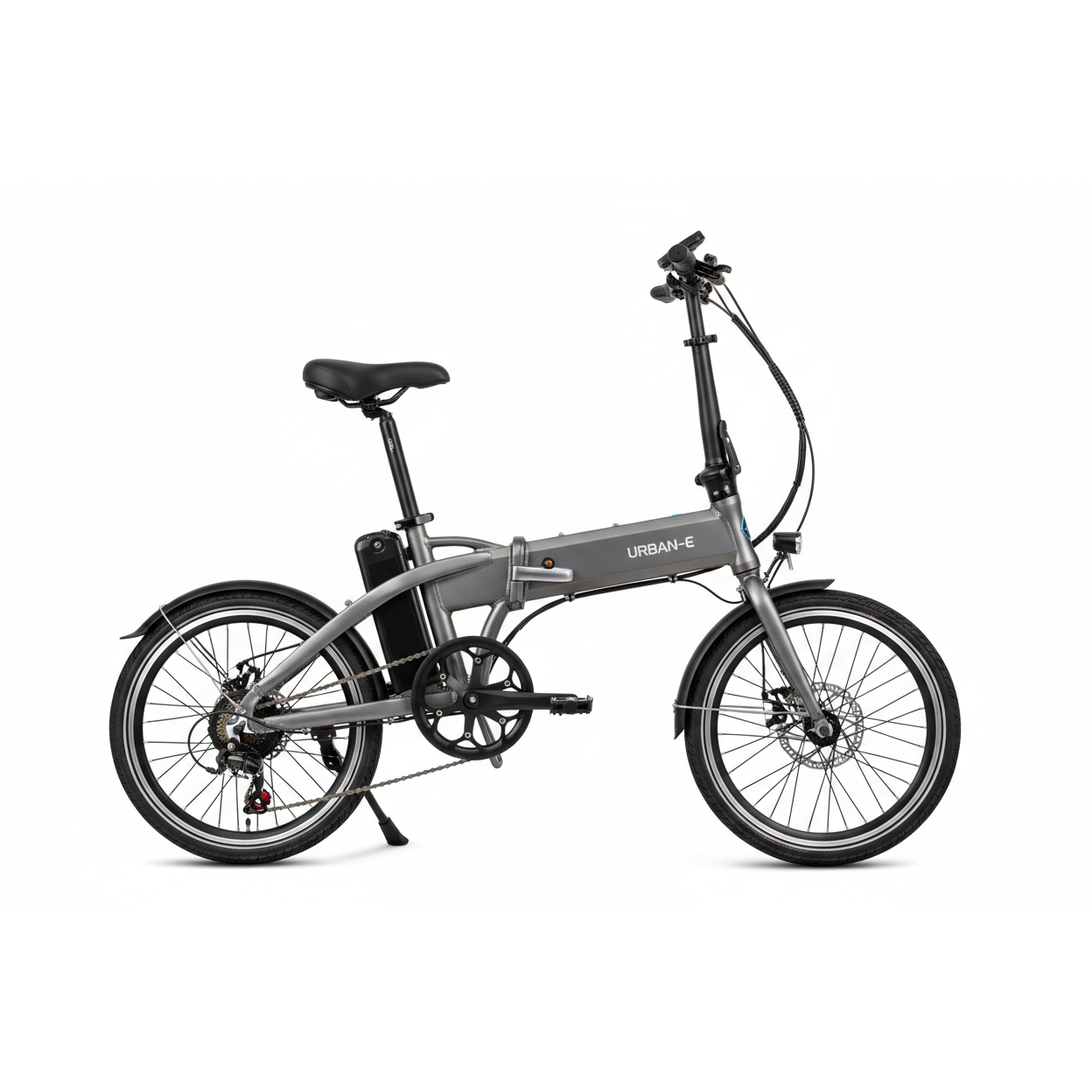 Premium folding e-bike with 350W motor.