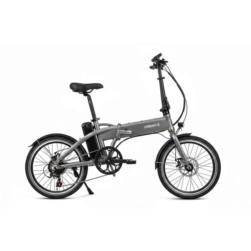 Premium folding e-bike with 350W motor.