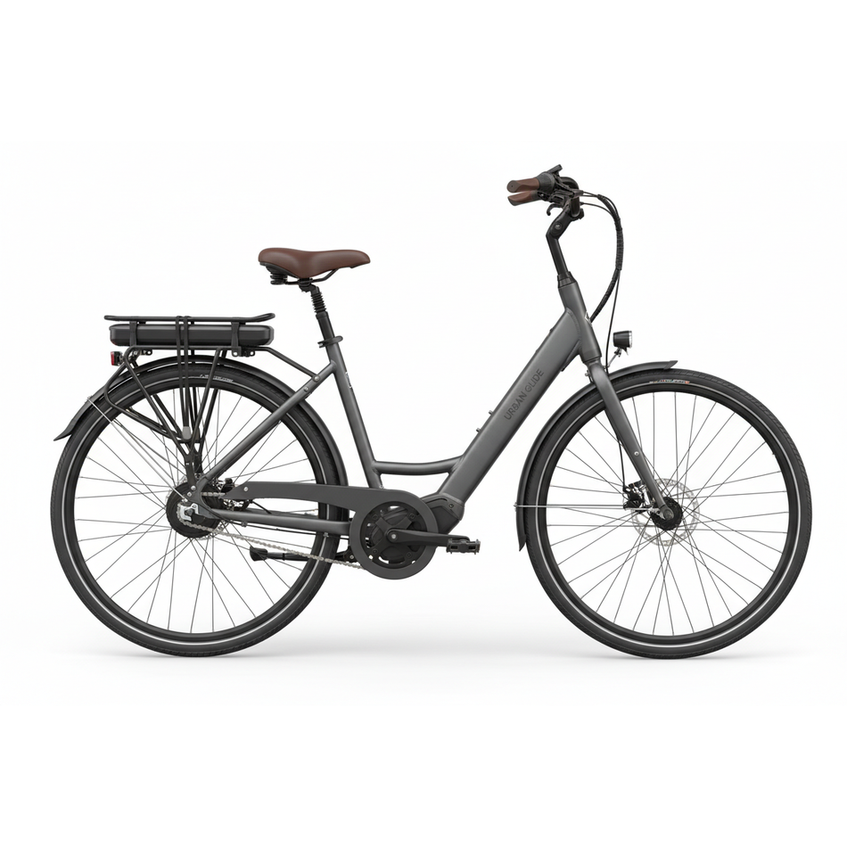 Step-through city commuter with 250W motor and 50km range.